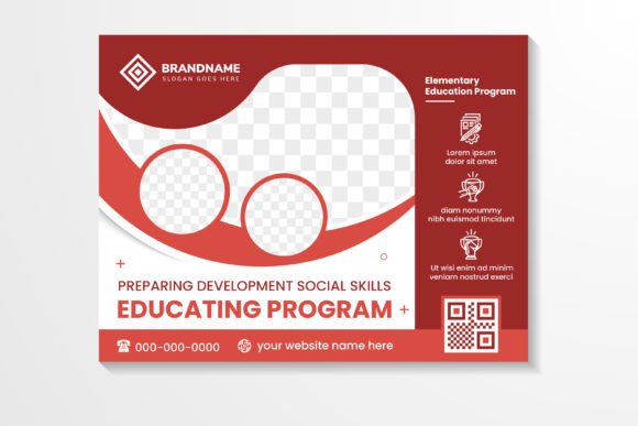 Educating Program Horizontal Flyer for Graphics and Print Templates