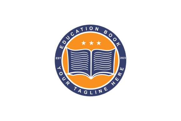 Education Book Badge Logo Design for Graphics and Logos