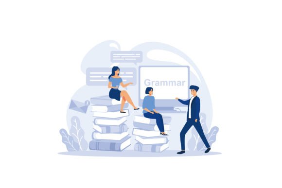 English Language Lesson in School. Idea Graphics & Illustrations