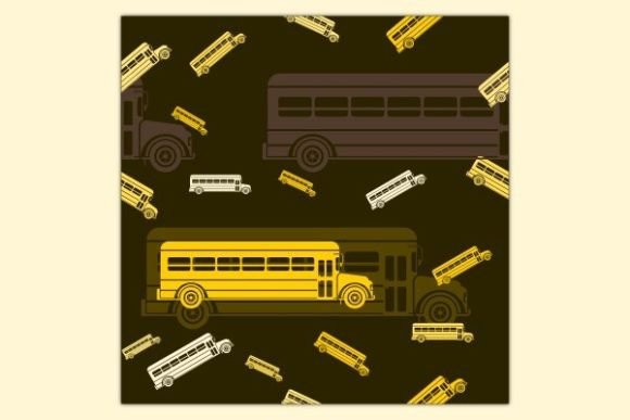Flat School Bus Dark Seamless Pattern: Graphics & Patterns Review