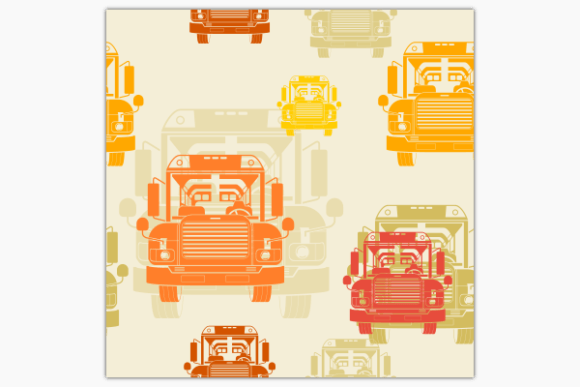 Front School Bus Soft Seamless Pattern for Graphics and Patterns