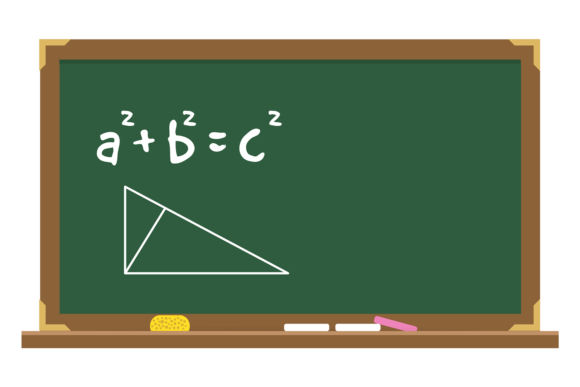 Green Chalkboard with Handwritten Math F Review