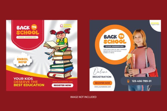 School Education Admission Social Media Graphics for Publishing