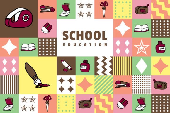 Simple Flat Design School Education Review