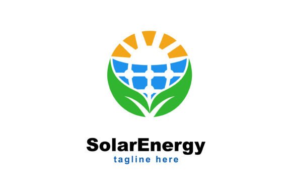 Solar Green Energy Logo Design Template for Graphics and Logos