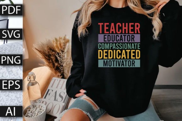 Teacher Typography T-Shirt Design Graphics for Small Business